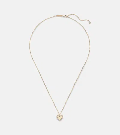 Suzanne Kalan 18kt Gold Heart Necklace With Diamonds In Diamond/ Yg