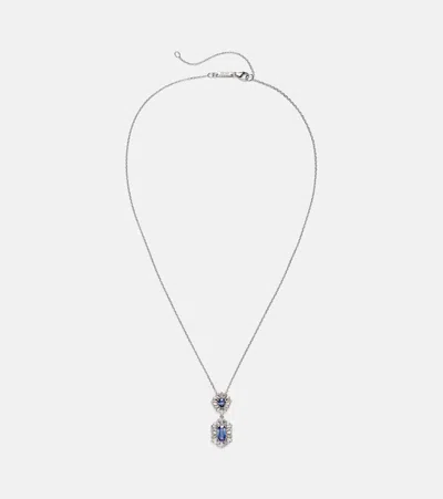 Suzanne Kalan 18kt Gold Pendant Necklace With Sapphires And Diamonds