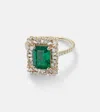 Suzanne Kalan 18kt Gold Ring With Emerald And Diamonds In Gold