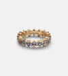 Suzanne Kalan 18kt Gold Ring With Sapphires And Diamonds In Light Blue Sapphire/yg