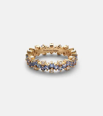 Suzanne Kalan 18kt Gold Ring With Sapphires And Diamonds In Light Blue Sapphire/yg