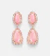 Suzanne Kalan 18kt Rose Gold Drop Earrings With Opal And Diamonds In Pink