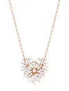 Suzanne Kalan 18kt Rose Gold Heart-charm Diamond Necklace In Pink