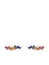 Suzanne Kalan 18kt Rose Gold Rainbow Zigzag Diamond Stud Earrings In Gold