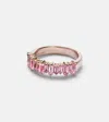 Suzanne Kalan 18kt Rose Gold Ring With Sapphires In Pink
