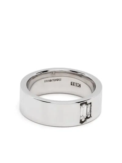 Suzanne Kalan 18kt White Gold Diamond Wide Band Ring In Silver