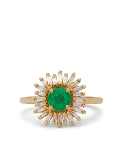 Suzanne Kalan 18kt Yellow Gold One Of A Kind Emerald And Opal Ring