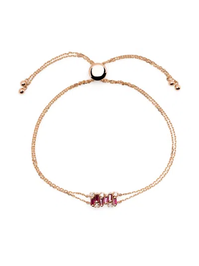 Suzanne Kalan 18k Rose Gold Willow Bar Sapphire And Diamond Bracelet