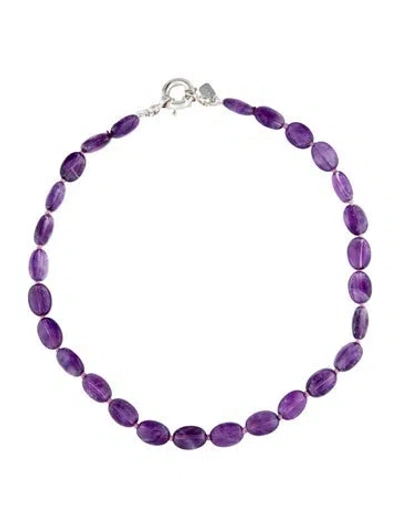 Pre-owned Suzanne Kalan Amethyst Bead Strand Necklace In Multi