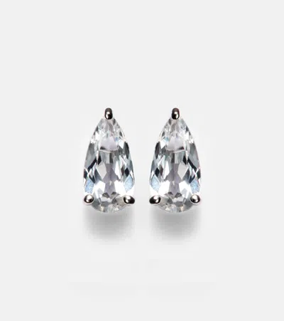 Suzanne Kalan Ayda 14kt Gold Stud Earrings With Topaz In Topaz/wg
