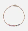 Suzanne Kalan Block-chain Mini 18kt Rose Gold Bangle With Sapphires In Gold