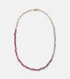 Suzanne Kalan Bold 18kt Rose Gold Necklace With Diamonds And Sapphires In Gold