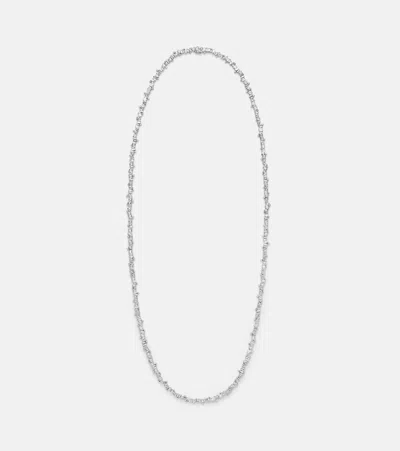 Suzanne Kalan Bold Burst 18kt White Gold Tennis Necklace With Diamonds In Yellow