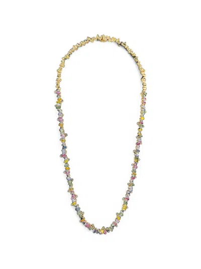 Suzanne Kalan Bold Burst Sapphire And Diamond Necklace In Gold