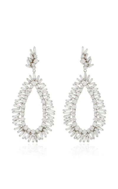 Suzanne Kalan Classic 18k White Gold Diamond Earrings