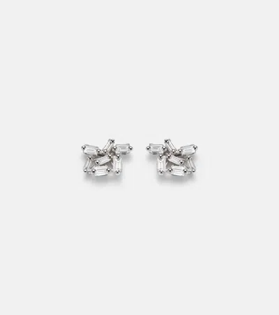 Suzanne Kalan Classic 18kt White Gold (750/1000) Stud Earrings With Diamonds In Multi