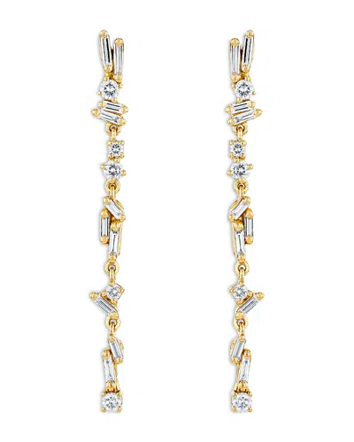 Suzanne Kalan Classic Diamond Sparkler Drop Earrings In 18k Yellow Gold, 0.3 Tcw