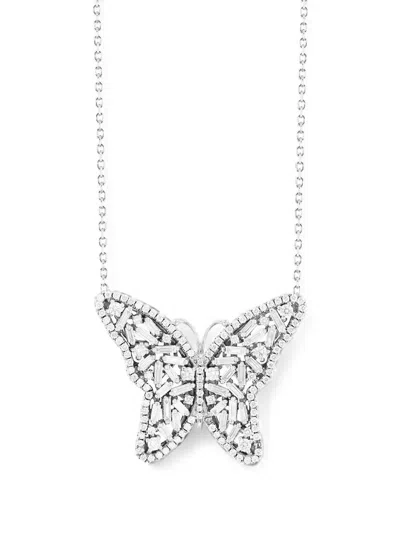 Suzanne Kalan Diamond Butterfly Pendant Necklace In Metallic