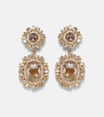 Suzanne Kalan Doublet 18kt Gold Drop Earrings With Diamonds In Neutral