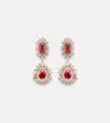 Suzanne Kalan Doublet 18kt Rose Gold Drop Earrings With Rubies And Diamonds In Gold