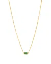 Suzanne Kalan Emerald Baguette Block Chain Charm Pendant Necklace In 18k Yellow Gold, 18 In Gold