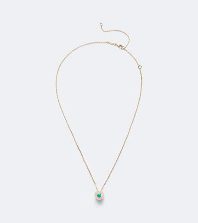 Suzanne Kalan Evil Eye 18kt Gold Pendant Necklace With Diamonds And Turquoise