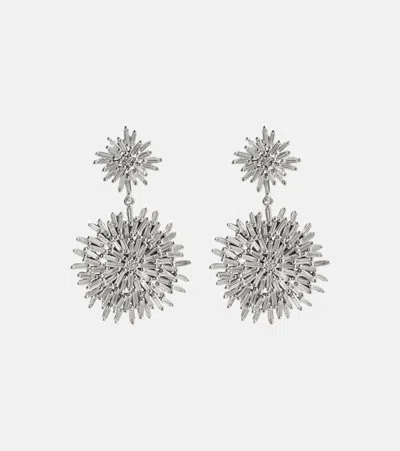 Suzanne Kalan Fireworks 18kt White Gold Drop Earrings With Diamonds In Diamond/wg