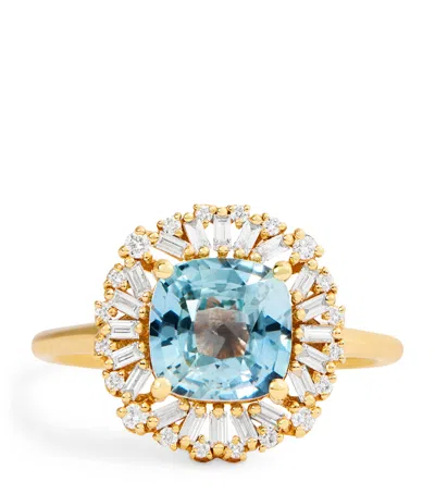 Suzanne Kalan Gold, Diamond And Sapphire One Of A Kind Ring In Metallic