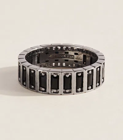 Suzanne Kalan Gold Inlay Sapphire Eternity Ring In White