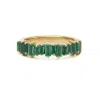 Suzanne Kalan Halfway Emerald Baguette Band In Yellow Gold,emerald