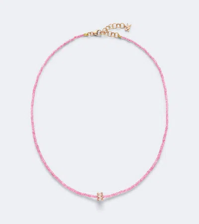 Suzanne Kalan Infinite 18kt Rose Gold Beaded Necklace With Spinels And Diamonds