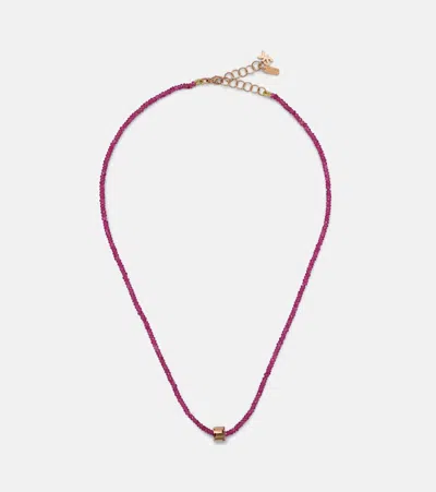 Suzanne Kalan Infinite 18kt Rose Gold Necklace With Spinels In Pink