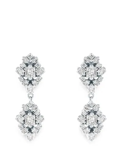 Suzanne Kalan La Fantaisie Diamond Drop Earrings In Silver