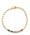 Suzanne Kalan Medium Rose Gold And Sapphire Block-chain Bracelet In Gold