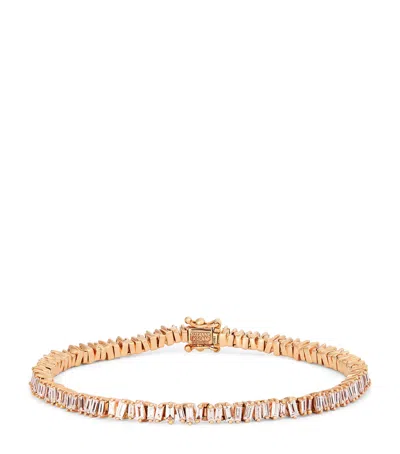 Suzanne Kalan Mini Rose Gold And Diamond Tennis Bracelet