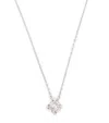 Suzanne Kalan Mini White Gold And Diamond Princess Square Necklace In White