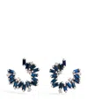 Suzanne Kalan Mini White Gold And Sapphire Bold Hoops In White