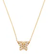 Suzanne Kalan Mini Yellow Gold And Diamond Princess Butterfly Necklace In Gold