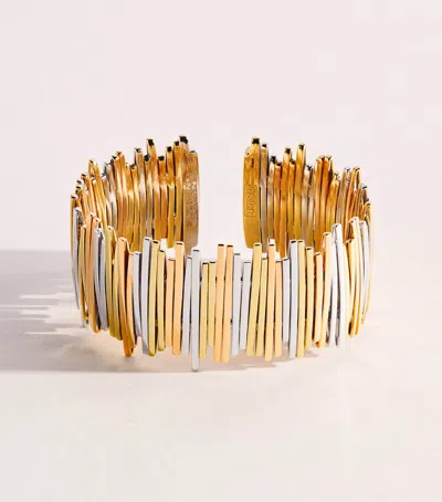 Suzanne Kalan Mixed Gold Classic Golden Jagged Wide Cuff