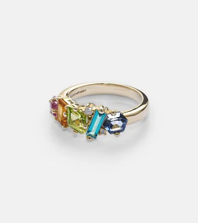 Suzanne Kalan Nadima Glimmer 14kt Gold Ring With Topaz, Citrine And Diamonds In Yellow Gold