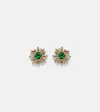 SUZANNE KALAN ONE OF A KIND 18KT GOLD EARRINGS WITH DIAMONDS AND EMERALD