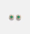 Suzanne Kalan One Of A Kind 18kt Gold Earrings With Emerald And Diamonds In Gold
