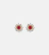 Suzanne Kalan One Of A Kind 18kt Gold Earrings With Rubies And Diamonds In Gold