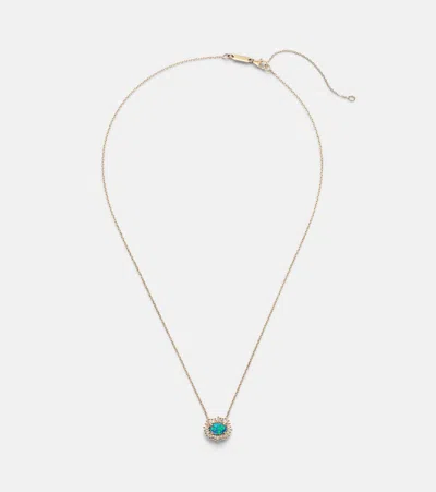 Suzanne Kalan One Of A Kind 18kt Gold Necklace With Opal And Diamonds