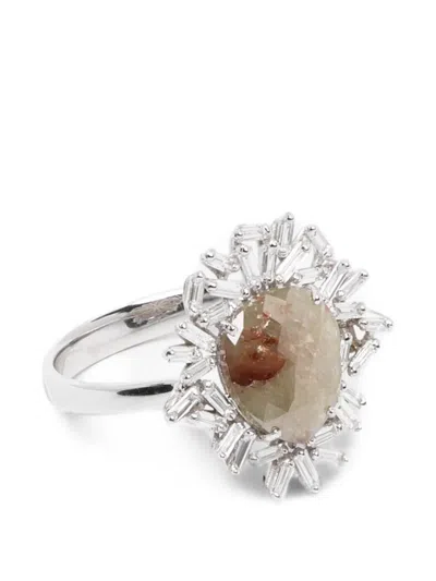 Suzanne Kalan One Of A Kind Diamond Cluster Ring In Green