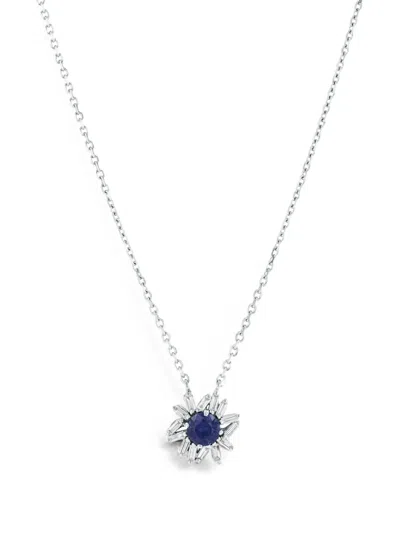 Suzanne Kalan One Of A Kind Sapphire And Diamond Necklace In Silver