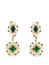 Suzanne Kalan Opal And Emerald Drop Earrings In Multi