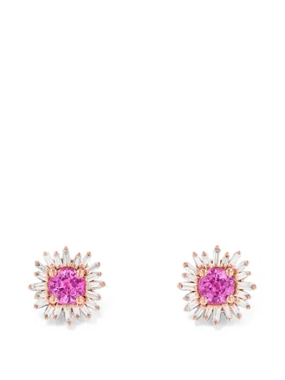 Suzanne Kalan Princess Sapphire And Diamond-embellishment Earrings In Pink