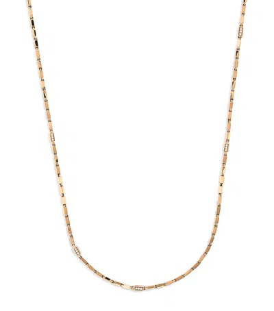 Suzanne Kalan Rose Gold And Diamond Block-chain Necklace