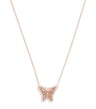 Suzanne Kalan Rose Gold And Diamond Bold Butterfly Necklace